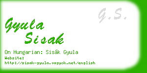 gyula sisak business card